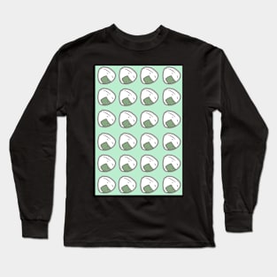 Kawaii Onigiri Japanese Rice Ball Pattern Long Sleeve T-Shirt